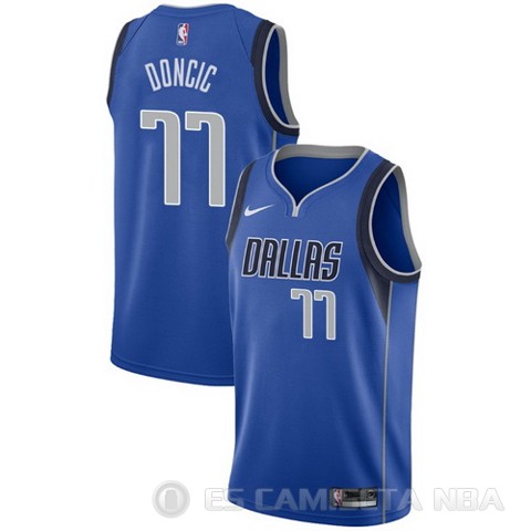 Camiseta Luka Doncic #77 Dallas Mavericks Statement 2017-18 Azul - Haga un click en la imagen para cerrar